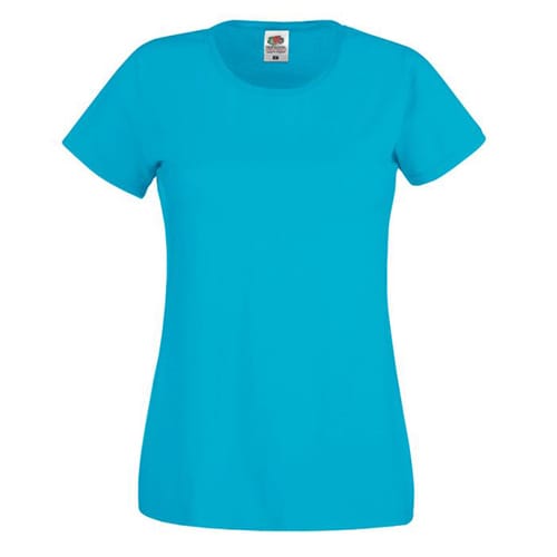 Дамска памучна тениска, синьо-зелена