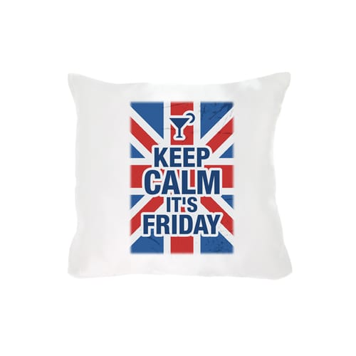 Възглавничка от сатен, квадрат, Keep calm and it's Friday