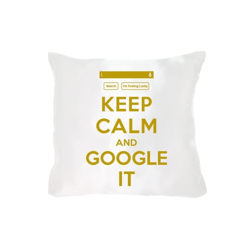 Възглавничка от сатен, квадрат, Keep calm and google 