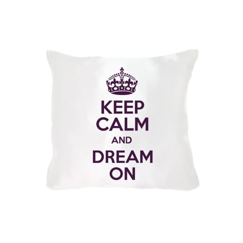 Възглавничка от сатен, квадрат, Keep calm and dream