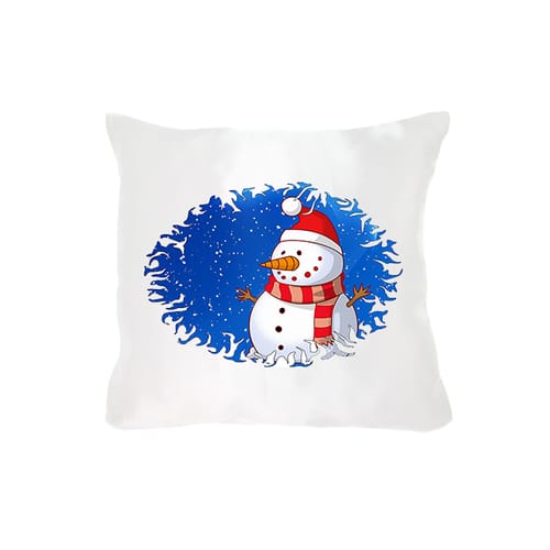 Възглавничка от сатен, квадрат Коледа, Снежен човек