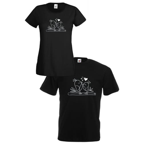 Комплект тениски "Love Birds" (черни), 8010018