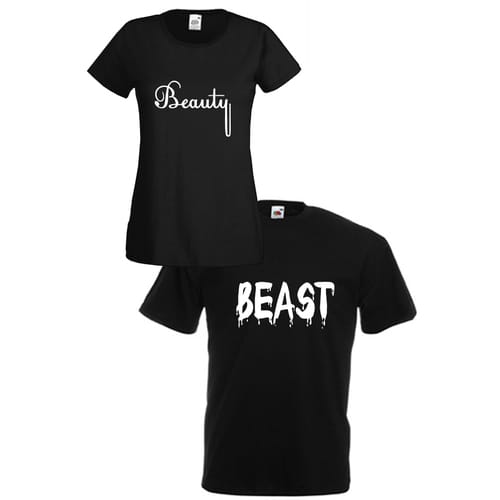Комплект тениски "Beauty & Beast" (черни), 8010026