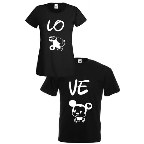 Комплект тениски "Love" (черни), 8010032