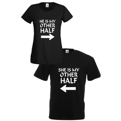 Комплект тениски "My Other Half" (черни), 8010037