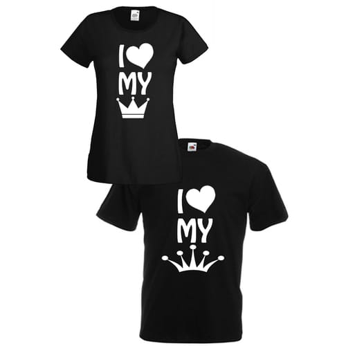 Комплект тениски "King & Queen" (черни), 8010044