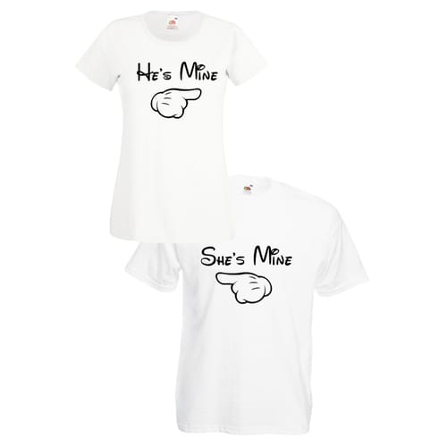 Комплект тениски "She Is Mine, He Is Mine" (бели), 8020008