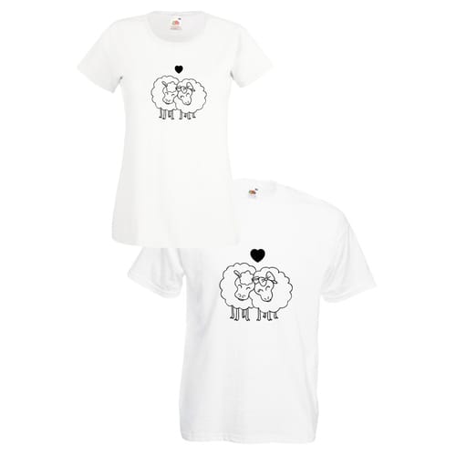 Комплект тениски "Love Sheeps" (бели), 8020015