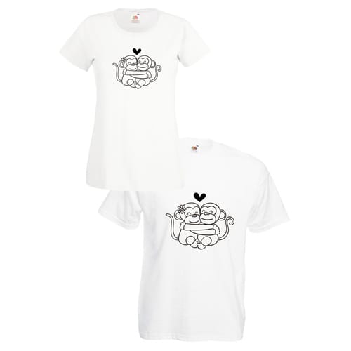 Комплект тениски "Love Monkeys" (бели), 8020017