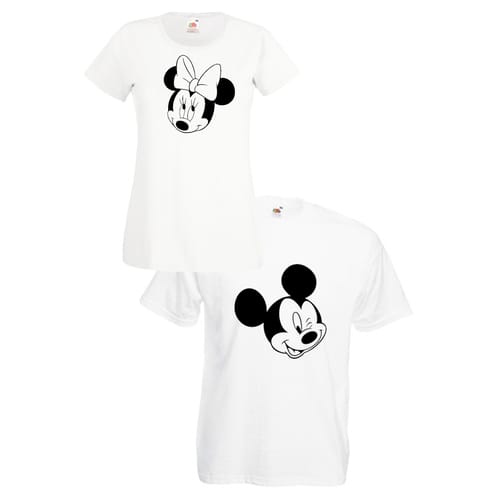 Комплект тениски "Mickey & Minnie" (бели), 8020019