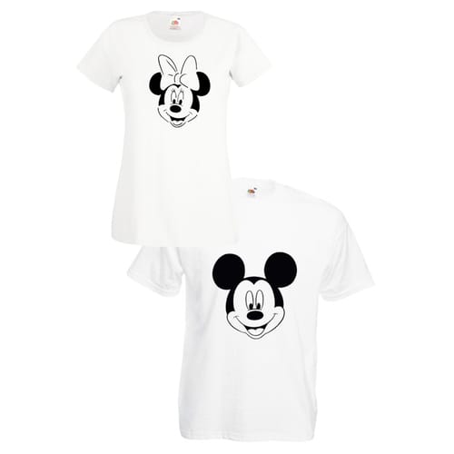 Комплект тениски "Mickey & Minnie" (бели), 8020020