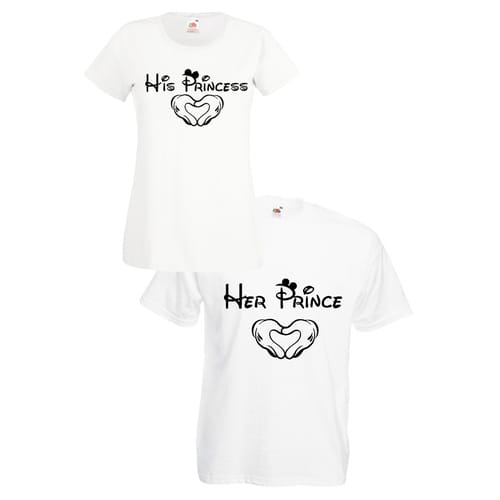 Комплект тениски "Prince & Princess" (бели), 8020035
