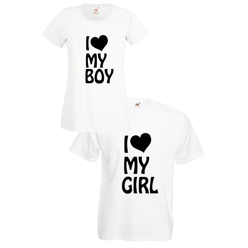 Комплект тениски "My Boy & My Girl" (бели), 8020045