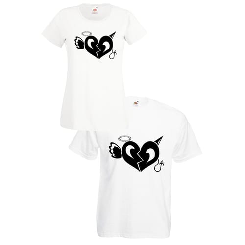 Комплект тениски "Angel & Devil" (бели), 8020055