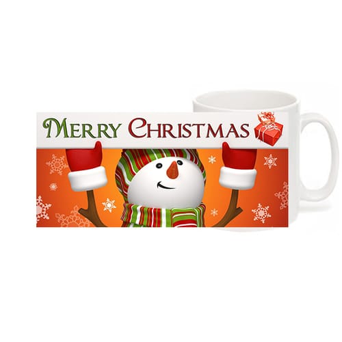 Чаша Уникални подаръци 01090361, бяла Merry Christmas снежно човече