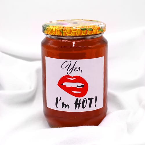 Буркан мед с етикет "I am Hot!", 800 мл.