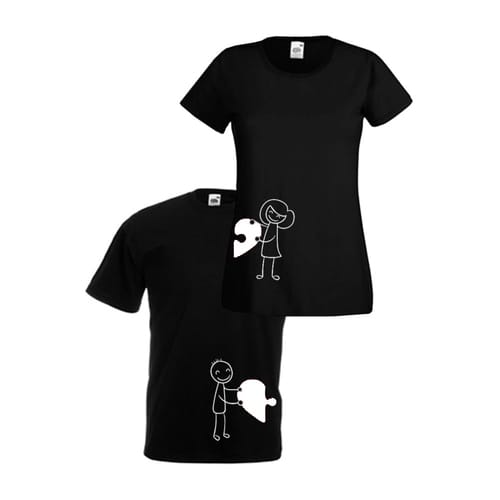 Комплект тениски "Love Puzzle" (черни), 8010001