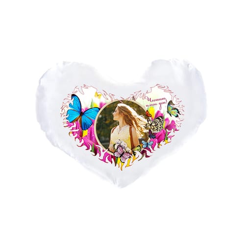 Възглавничка сърце за Цветница със снимка, вариант 11