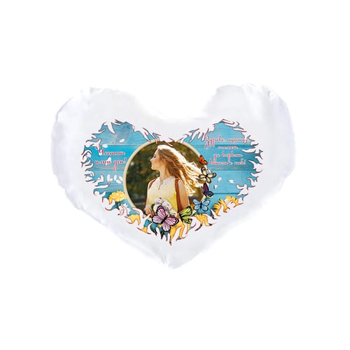 Възглавничка сърце за Цветница със снимка, вариант 12
