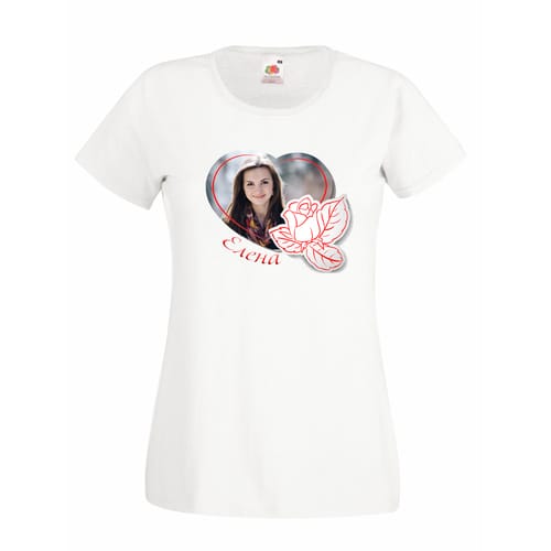 Дамска полиестерна тениска с ваша снимка за Елeна, вариант 2