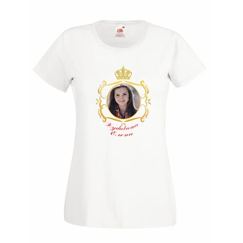 Дамска полиестерна тениска с ваша снимка за Елeна, вариант 4
