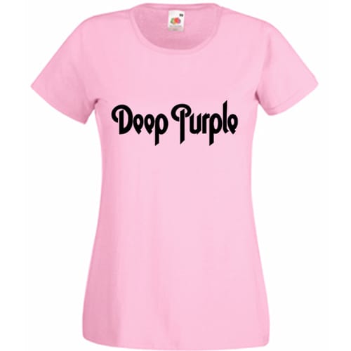 Дамска памучна тениска с текст: Deep Purple