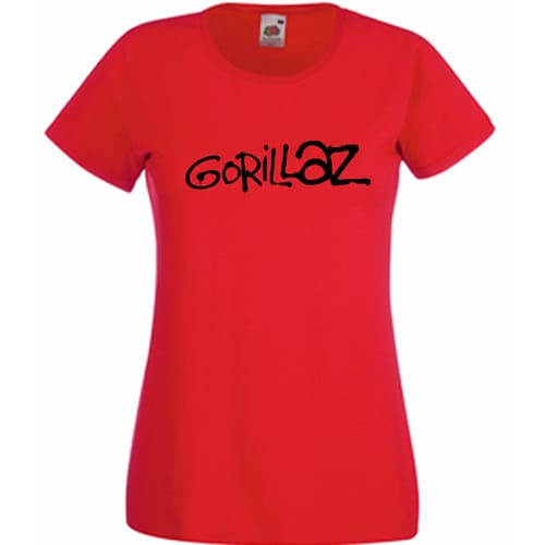 Дамска памучна тениска с текст: Gorillaz