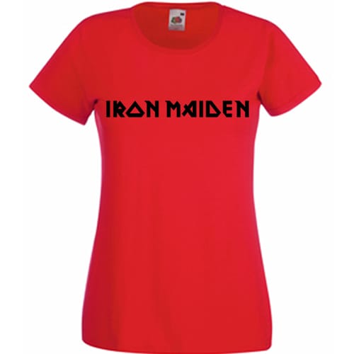 Дамска памучна тениска с текст: Iron Maiden