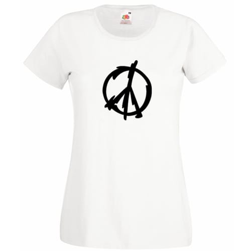 Дамска памучна тениска с текст: Peace