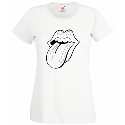 Дамска памучна тениска с текст: Rolling Stones