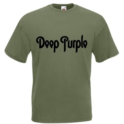 Мъжка памучна тениска с текст: Deep Purple