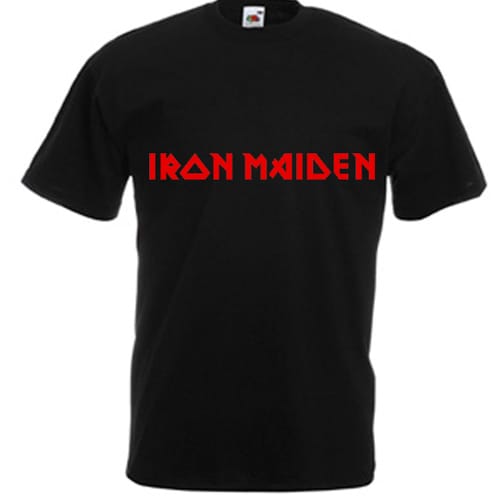 Мъжка памучна тениска с текст: Iron Maiden