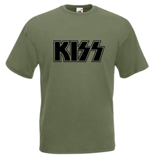 Мъжка памучна тениска с текст: KISS