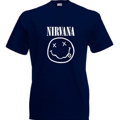 Мъжка памучна тениска с текст: NIRVANA