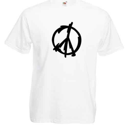 Мъжка памучна тениска с текст: Peace