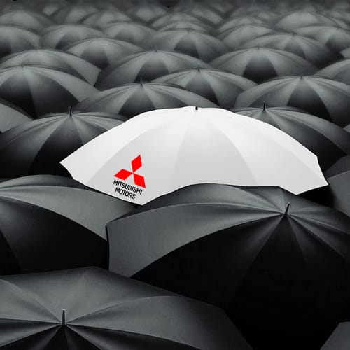 Сгъваем чадър, лого MITSUBISHI