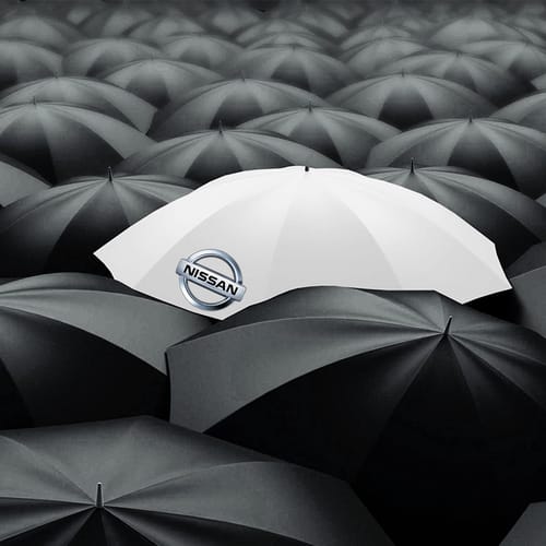 Сгъваем чадър, лого NISSAN