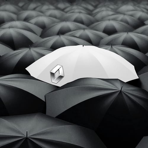 Сгъваем чадър, лого RENAULT