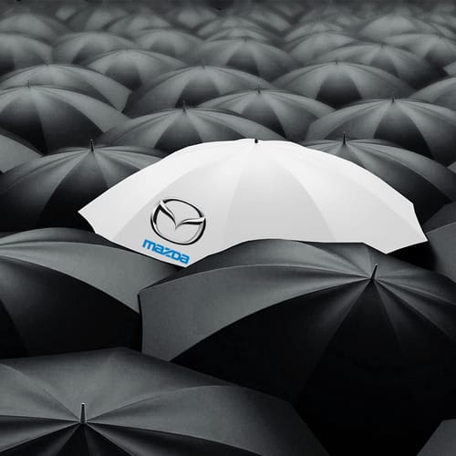 Сгъваем чадър, лого MAZDA