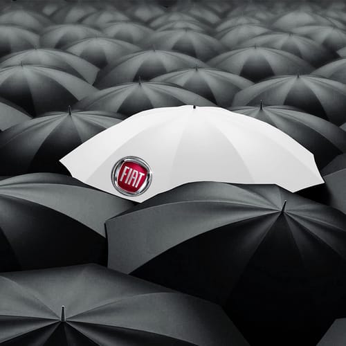 Сгъваем чадър, лого FIAT