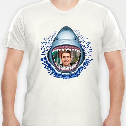 Мъжка тениска с Ваша снимка за Никулден, акула