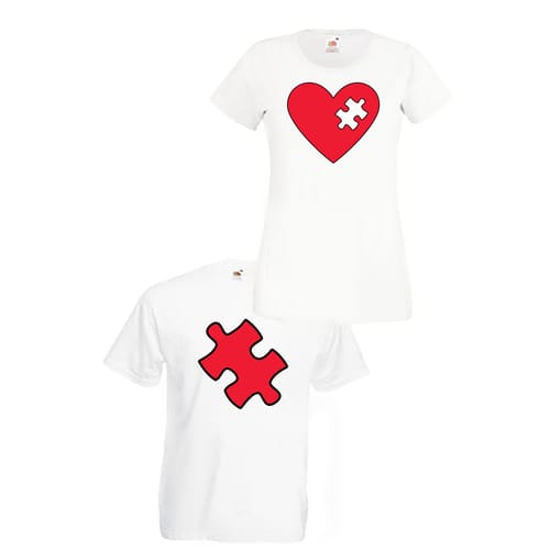 Романтични тениски за двойки - дизайн 31