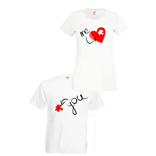 Романтични тениски, за двойки дизайн 32