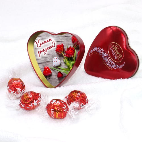 Шоколадови бонбони Линд в метална кутия - Romantic 1