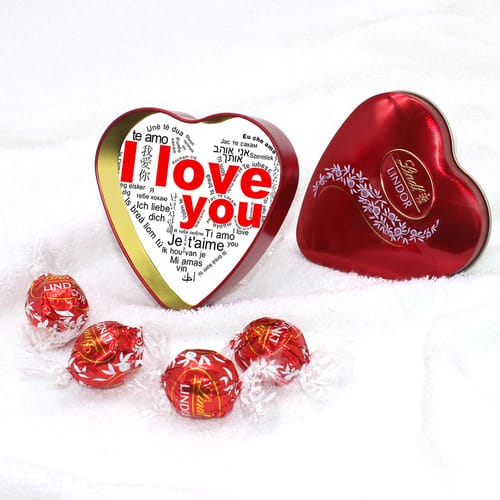 Шоколадови бонбони Линд в метална кутия - Romantic 4