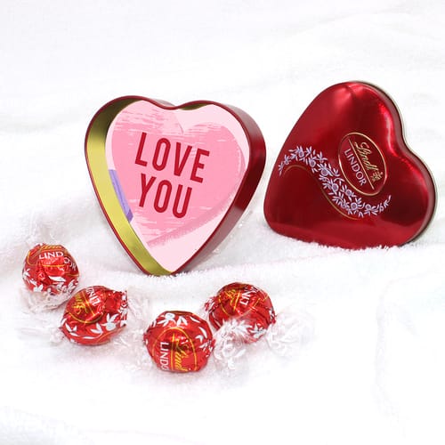 Шоколадови бонбони Линд в метална кутия - Romantic 5