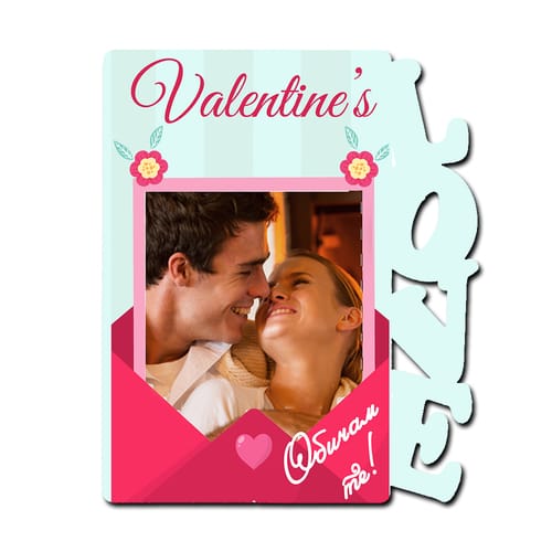 Рамка LOVE с Ваша снимка за Свети Валентин, вертикална модел 3
