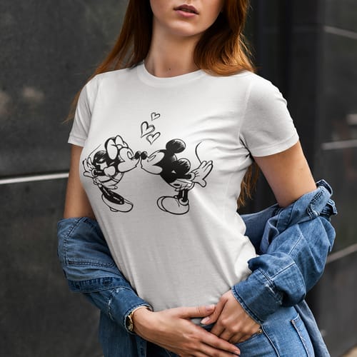 Дамска лятна тениска - Мinnie & Мickey mouse