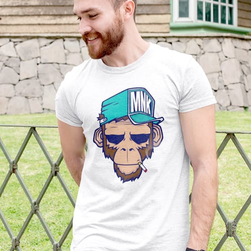 Мъжка лятна тениска - Шимпанзе с цигара