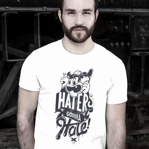 Мъжка лятна тениска - "Haters gonna hate"